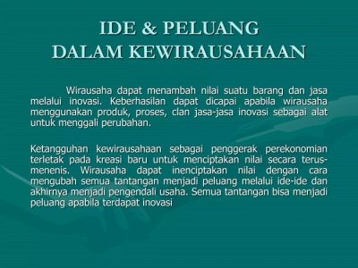 Kekuatan Ide Usaha