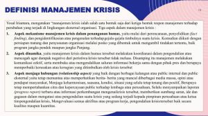 Krisis Manajemen Pentingnya dan Strategi Menghadapinya